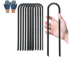 SnelShoppen - 8 U-vormige Grondpennen 30 cm - Tentpennen, Trampolineharingen, Grondbevestiging voor Camping, Tuin, Feest, Windbestendig, Robuust en Be