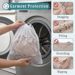 SnelShoppen - 5 stuks Fijnmazig Wasnet voor Wasmachine, Grote Waszak met Koordstopper, Ideaal voor Kleding zoals Truien, Mantels en Overhemden — thumbnail 3