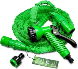 SnelShoppen - Uitschuifbare Waterdrukslang 7,5 Meter - Lichtgewicht, Compact, Groen - Perfect voor Tuin, Camping en Huishoudelijk Gebruik — thumbnail 1