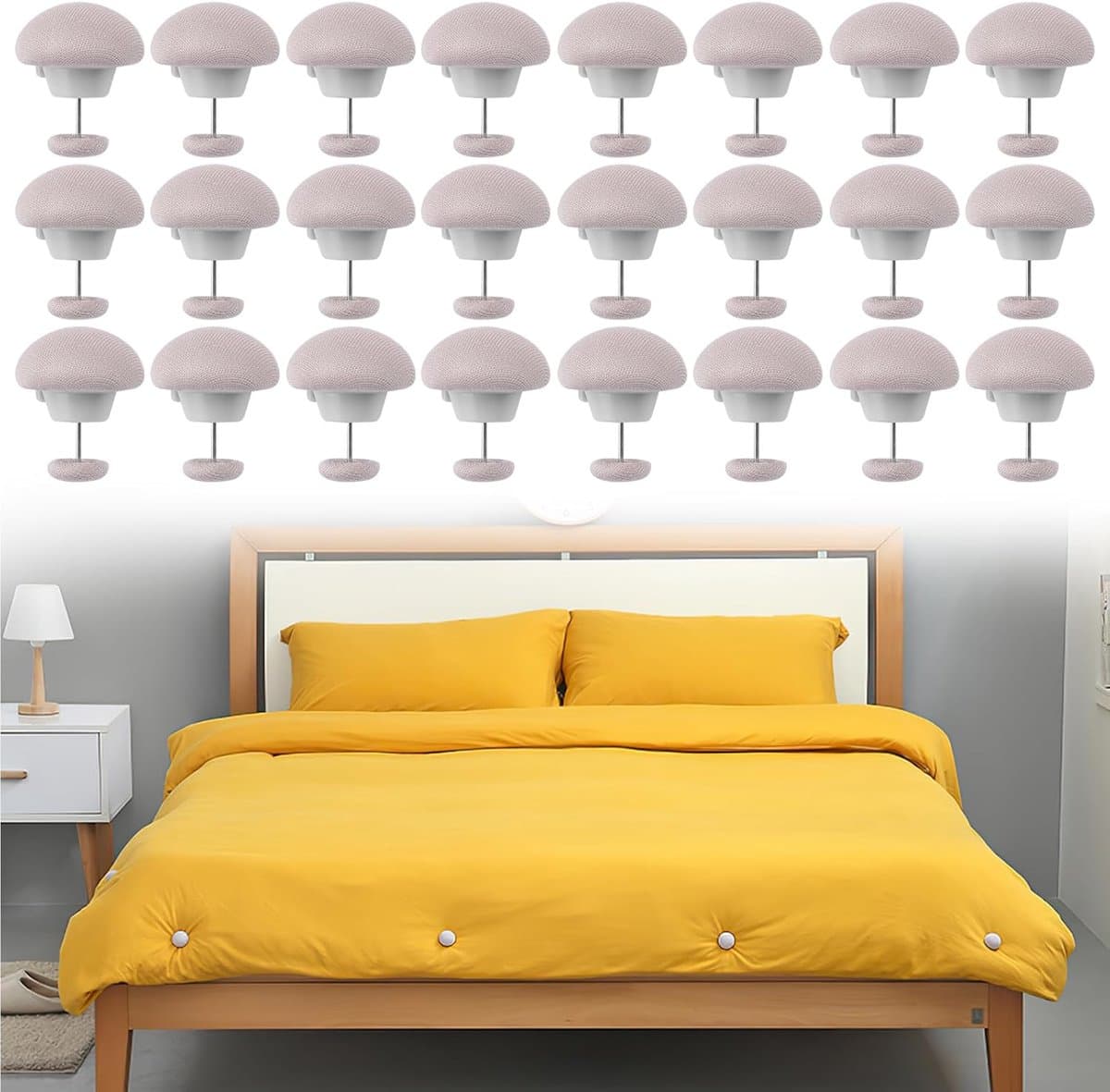 SnelShoppen - 24 Stuks Duvet Clips, Bedcover Klemmen, Antislip Mushroom Design, Ideaal voor Dekbed en Beddengoed, Perfect voor Thuisgebruik — afbeelding 1