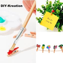Wasknijpers Houten - 160 Stuks - Kleine Clips 2.5/3/3.5cm - Jute Touw 10m - Spijkers - Creatieve Decoratie - Fotoclips — thumbnail 2