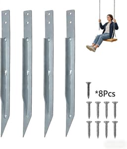 Grondankers voor schommel - 4 stuks - inclusief 8 schroeven - stevige bevestiging voor tuin - ShopVlot — thumbnail 2