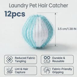 Haarverwijderaar wasmachine 12 stuks - herbruikbare pluisballen - effectief tegen dierenharen - houdt kleding haarvrij - ShopVlot — thumbnail 3