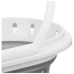 Kipit draagmand wasmand - opvouwbaar - kunststof - 49 Liter - grijs/wit - 58 x 38 x 23 cm - met hengsels - huishoud/camping — thumbnail 2