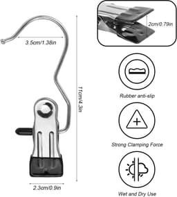 24 stuks washaak, draagbare washaak, 360 ° draaibare roestvrijstalen wasknijpers, antislip laarzenhanger voor broeken, schoenen, handdoeken, sokken, broeken — thumbnail 5