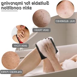 Langwerpige Bad Spons met Knopen, Afrikaanse Wasnet, Exfoliërende Douche Spons, Rug Scrubber, Huidverzachter, Rekbaar tot 160 cm, Ideaal voor Diepe Reiniging en Massage — thumbnail 2