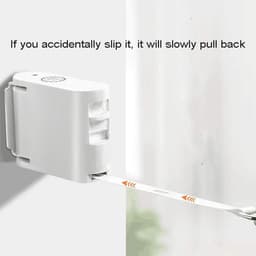 Intrekbare Waslijn - Draagbare Lijn - Kleding Drogen - Telescopisch Verstelbaar - 42 Meter - Wit — thumbnail 3