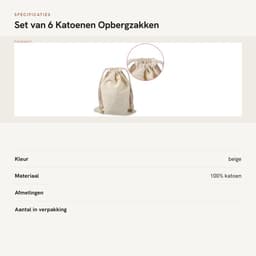 Dailygoods- Waszak Groot - Waszakken voor Wasgoed - Opbergtas - Opbergbak - Opbergzakken Kleding - Milieuvriendelijk Katoen - 30 x 40 cm - Opbergzak — thumbnail 2