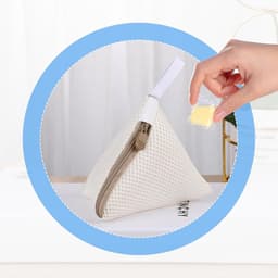 3 stuks - Waszak - Mini waszakjes - Mini Mesh Waszakken - Tas Wasnetten - Reiswaszak - Waszak Wasmachine - BH-waszakje - met rits - herbruikbare - huishoudelijke artikelen - voor bh's, ondergoed, sokken en kleine accessoires - 12*12 cm - beige — thumbnail 2