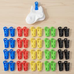 Dailygoods - sokkenklemmen voor wasmachine en droger, 100 stuks sokkenhouderclips, kleurrijke plastic sokklemmen voor organiseren en opbergen, antislip — thumbnail 3