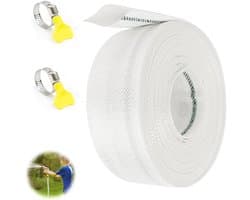 Dailygoods - Geweven slang 32 mm - 10 m platte afvoerslang met slangklemmen