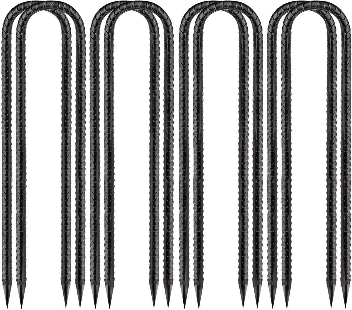 Dailygoods- Grondanker U-vormig 30 cm - 8 stuks - Verzinkt Staal - Tentnagels - Grondpennen - Sterk en scherp - Tentharing — afbeelding 1