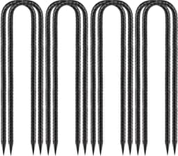 Dailygoods- Grondanker U-vormig 30 cm - 8 stuks - Verzinkt Staal - Tentnagels - Grondpennen - Sterk en scherp - Tentharing — thumbnail 1