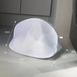 Set van 2 herbruikbare schoenwaszakken met gaasfilterlaag – Geschikt voor de wasmachine – Geschikt voor sneakers, bh's, enz. – 42 x 24 x 24 cm – Grijs — thumbnail 5