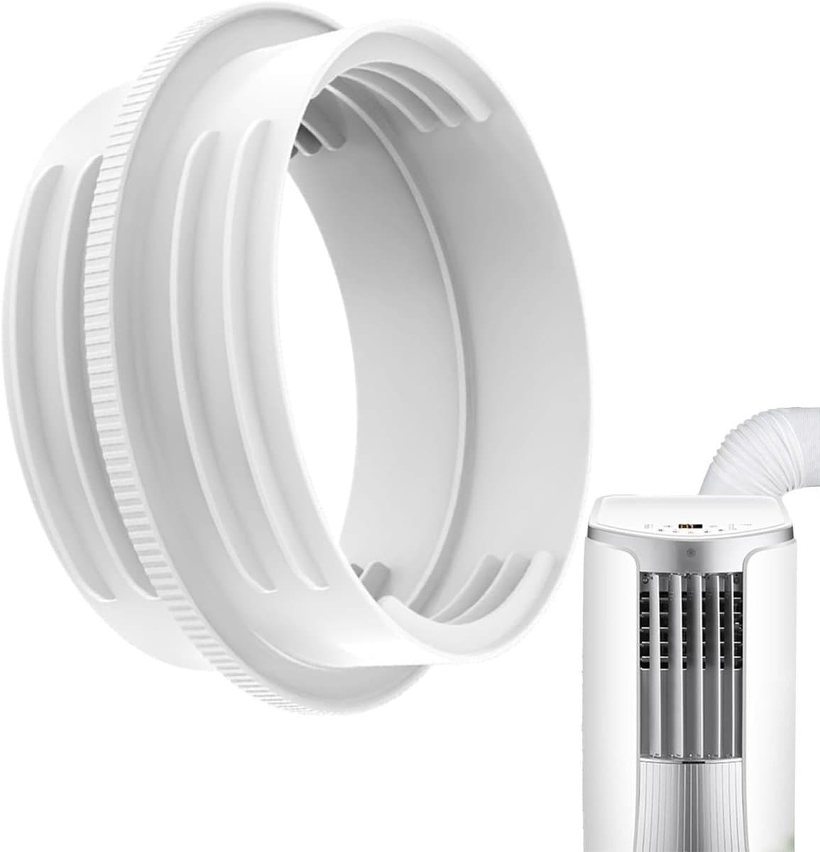 130/150mm Universele Airco Slang Koppeling | 17x17cm Hitbestendige Adapter Met Luchtdichte Afdichting | 5.9 Inch Verlengstuk Voor Mobiele Airco Uitlaat | Ventilatieleiding Raamunit Accessoire | Eenvoudig Te Monteren Zonder Gereedschap| Cyslmuk® — afbeelding 1
