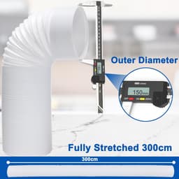 Dailygoods- Afvoerslang 3m 150mm - Flexibele Slang - Dompelpomp - Airco Slang - Opvouwbare Ontluchtingsslang - PP-Materiaal - Luchtafvoerslang — thumbnail 2