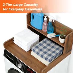 Wastafelblad met plank - Wasmachine verhoger - Ruimte Organiseren - Waterproof en krasbestendig - 60 x 60 x 30 cm — thumbnail 2