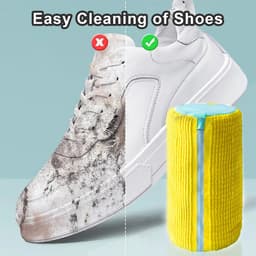 Dailygoods - waszakken voor schoenen, 2 stuks, waszakken voor schoenen, waszak met ritssluiting, herbruikbare waszak, efficiënte reiniging, grijs — thumbnail 2