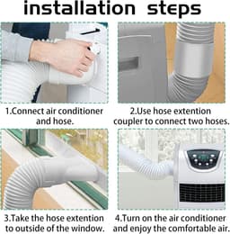 Koppelstuk Mobiele Airco Afvoerslang - Voor Ø130mm/Ø150mm Airconditioningsslang Accessoires - Slangverlenging - Goed Afdichtingseffect - Voor ramen, airconditioning, uitlaatslangkoppeling voor afvoerbuis, afzuigkap — thumbnail 3