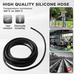 Dailygoods- Vacuümslang 6 meter - Hoge Temperatuur - Onderdrukslang - Siliconen Slang - Klemmen Ø 6-12 mm - ID 5mm, OD 10mm - Siliconenslang — thumbnail 4