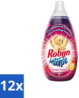 12 x Robijn Intense - Wasverzachter - Intense Fuchsia Passion - 870ml - 58 Wasbeurten - Wasverzachter - Fuchsia Passion - Geur - Frisheid - Zomerbloemen — thumbnail 1