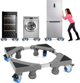 Onderstel Wasmachine - Verrijdbaar Frame - Apparaten Verplaatsen - Verstelbare Maat - 41.5-65cm - Grijs — thumbnail 1