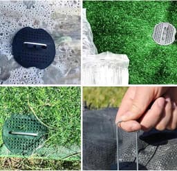 Stevige grondankers met herbruikbare U-vormige pinnen, 50 stuks + 50 buffer discs voor tuin en stabilisatie, anti-roest en ideaal voor onkruidbestrijding, 15 x 4 cm, diameter 2.5 mm — thumbnail 2