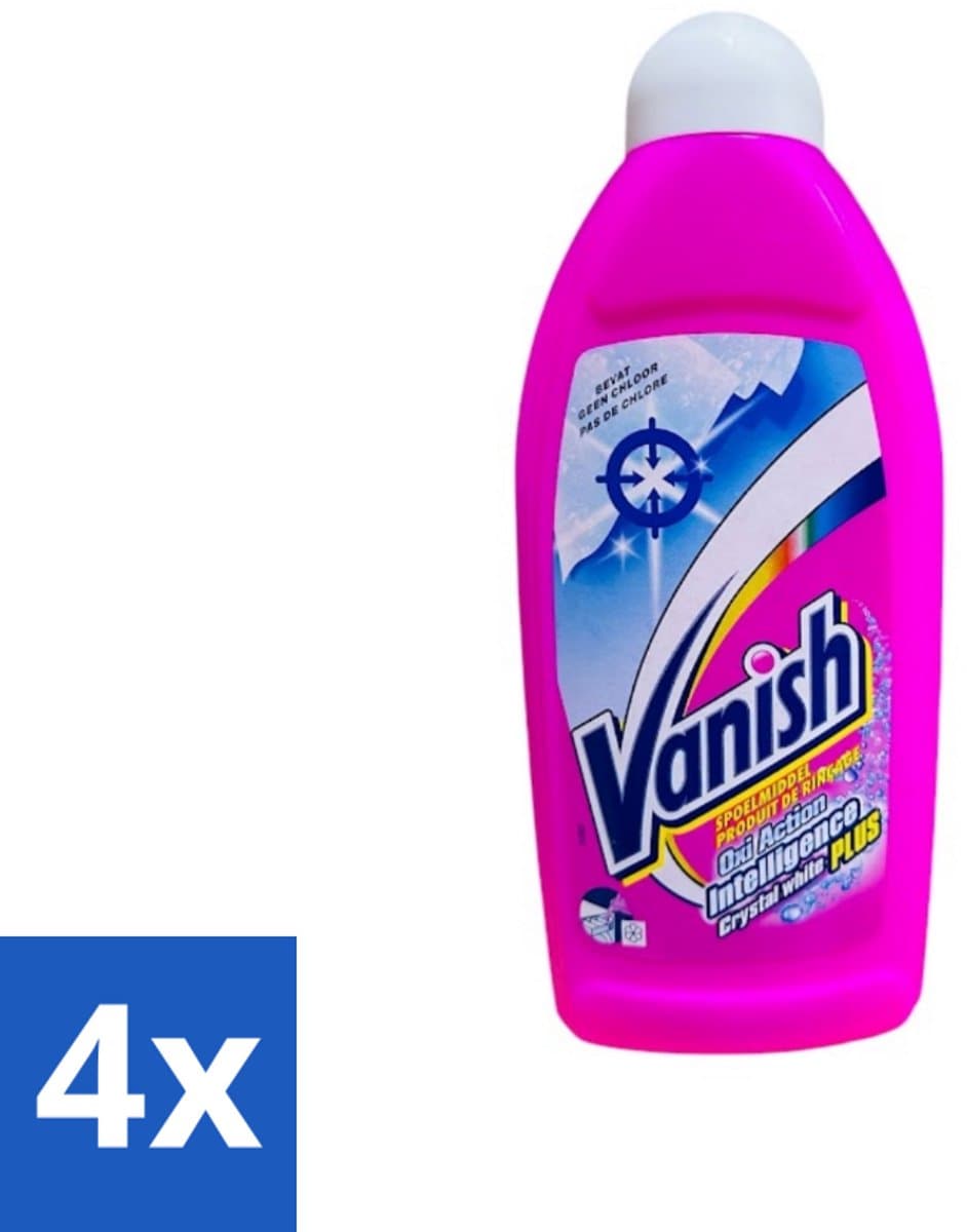 4 x Vanish Gordijnen - Kristalwit - Wasmiddel - Zonder Chloor - Witte Was - 500 ml - Wasmiddel Gordijnen - Wit Wasmiddel - Chloorvrij Wasmiddel - Gordijnen Schoonmaken - Gordijnen Bleken — afbeelding 1