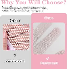 Set van 2 Wasnetten voor de Wasmachine, Premium Waszak, 40 x 50 cm, Bescherming Tegen Vervorming en Vouwen, Ideaal voor Kleding en Delicate Stoffen — thumbnail 3