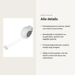 Waslijn Intrekbaar Automatisch Rolsysteem - Wanddroogrek - PVC-draad - 2x12,8 m - Duurzaam - Verstelbare Lijnen - Wasdroger — thumbnail 4