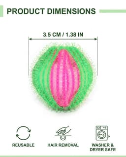 Wasballen 3,5 cm - gemengde kleuren - dierenharen verwijdering - effectief in was en droger - ShopVlot — thumbnail 1
