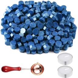 400 Stuks Wasbolletjes voor Verzegelen - Groene Octagonale Wasbolletjes voor Cadeauverpakking, Trouwaankondigingen en Persoonlijke Enveloppen — thumbnail 4