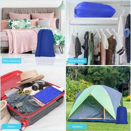 Thijox - Set van 2 waszakken 50 x 60 cm, opvouwbaar, trekkoord, stoffen opbergtas voor vuile was, speelgoed, reizen, huis, slaapzaal, camping, college — thumbnail 4