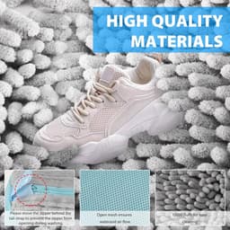 Thijox - Schoenwaszak 2 Stuks - Waszak Voor Sneakers, Anti-Vervorming Met Ritssluiting, Herbruikbare Schoenen Waszak, Grijs, Voor Wasmachine, Ideaal V — thumbnail 2