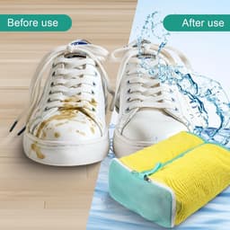 2-in-1 Schoenwaszak voor Wasmachine met Verstelbare Schoenstrekkers en Stofzakken - Ideaal voor Sneakers, Sportschoenen en Schoenonderhoud - 39 x 33 x 17 cm — thumbnail 3