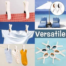 Thijox - 6 stuks strandhanddoekclips, winddicht en grote wasknijpers voor strandhanddoeken, ligstoelen, vakantie, zwembad, siliconen binnenvulling, an — thumbnail 2