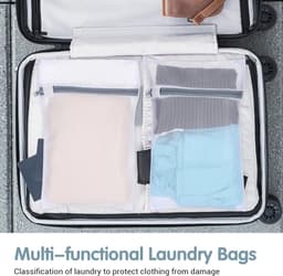 SnelShoppen - 4-delige Wasnet Set voor Wasmachine, Fijnmazig Polyester, 2 Maten, Witte Zip Waszakken voor Ondergoed, Sokken, Bh's, Baby Kleding (30x40 — thumbnail 4