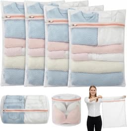 SnelShoppen - Pack van 6 Grote Waszakken voor Wasmachine, Meerdere Maten, Stabiele Wasnetten met Rits, Ideaal voor Fijne Was, Ondergoed, Sokken, Bh's — thumbnail 1