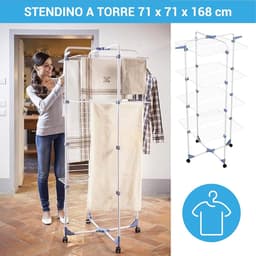 Moderne Wasdroger - Toren Droogrek - Efficiënt Drogen - Ruimtebesparend Ontwerp - 40 Meter Droogruimte - Wit — thumbnail 4