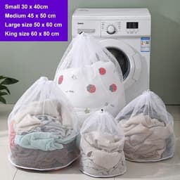 4 Stuks Wasnetten voor Kleding - Diverse Maten Waszakken voor de Wasmachine en Opberging — thumbnail 3