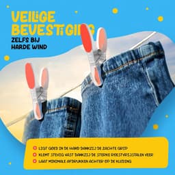 Wasknijpers met Siliconen, 20 Stuks, Multicolor - Zachte Grip Laat Geen Afdrukken Achter, Weerbestendig, Ideaal voor Delicate Kleding, 8,4 x 4,4 x 1,6 cm — thumbnail 5