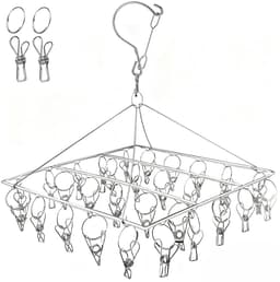Roestvrijstalen sokkendroger sokkenhouder baby mini wasdroger sokkenhouder mini wasrek droogmolen camping wasrek camping sokkenhouder wasrek, vierkant 30 wasknijpers — thumbnail 1