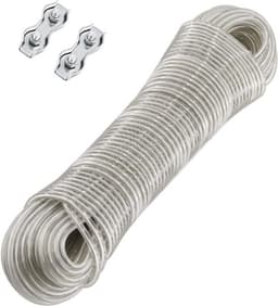 30 m Steel Core Washing Line - Outdoor Clothes Line with 2 Tensioners - Extra Strong for Balcony and Garden - Load Capacity 120 kg — thumbnail 1