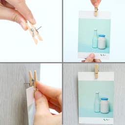 Houten Duwspelden - Clips met pinnen - Notities ophangen - Speciaal ontwerp - 50 stuks - Natuurlijk — thumbnail 2