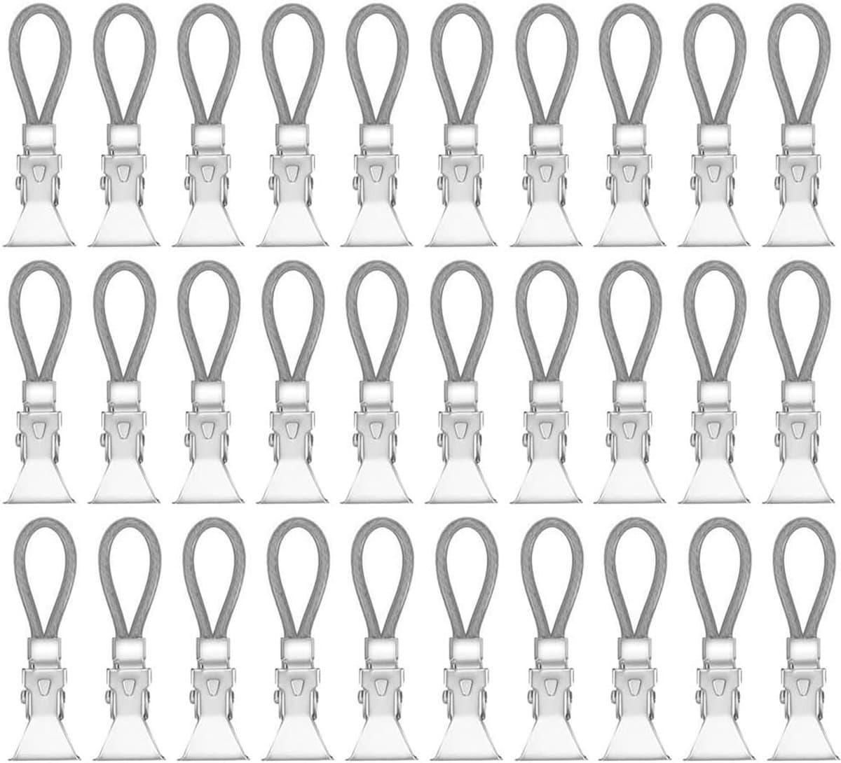 30 Stuks Kleurrijke Handdoekklemmen, Metalen klemmen, Compact en Draagbaar, Handdoekklemmen, geschikt voor handdoeken, theedoeken, badhanddoeken, enz(Bruin) — afbeelding 1
