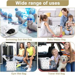 Bags, Natte Dry Bag Waterdichte Reistas, Stoffen Luiertas met Handvat & Rits, Wasbare Reistas Organizer Yogatas — thumbnail 2