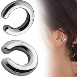 2 stuks oorcuff – oorbellen, geen piercing, zonder oorgat, hypoallergeen, cadeau voor dames en meisjes — thumbnail 1
