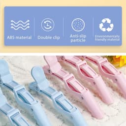 Haarspelden Krokodil - Sectie Clips - Haar Styling - Lichtgewicht Kunststof - 11 x 1.6 cm - Roze en Blauw — thumbnail 5