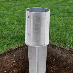 Grondanker Hout - Paalhouder Bodemanker - Schutting Plaatsen - Verzinkt Staal - 101mm x 750mm - Zilver — thumbnail 3