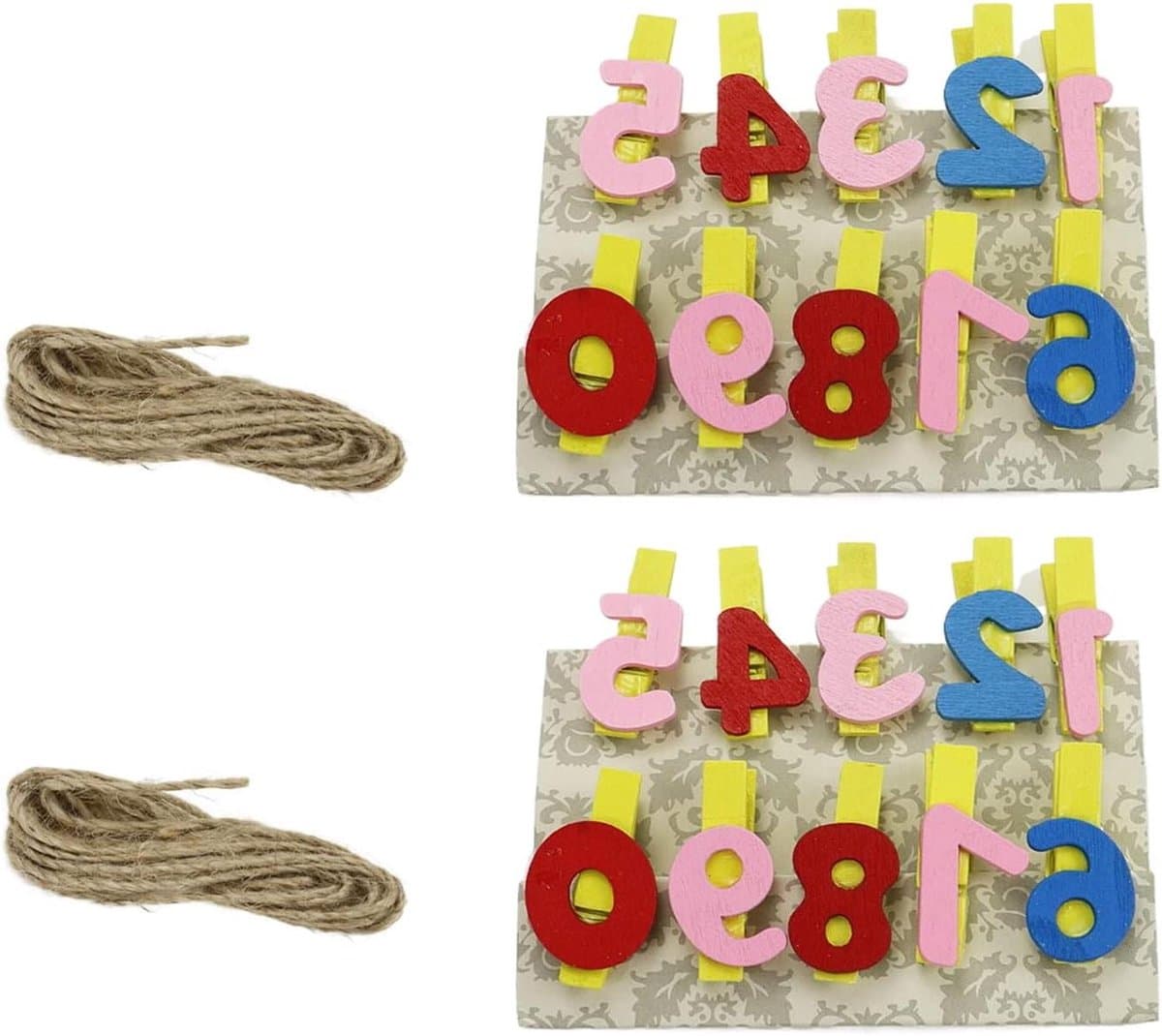 Houten Wasknijpers - Decoratieve Clips - Foto's Ophangen - Natuurlijk Materiaal - 20 Stuks - Meerkleurig — afbeelding 1